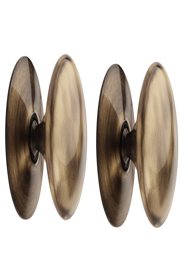 HOBKNOBS Victorian Antique Brass (50 mm Dia) Cabinet Drawers/Wardrobe/Kitchen Door Pull Handle Knobs - Brownish Gold (2).. - Image 1
